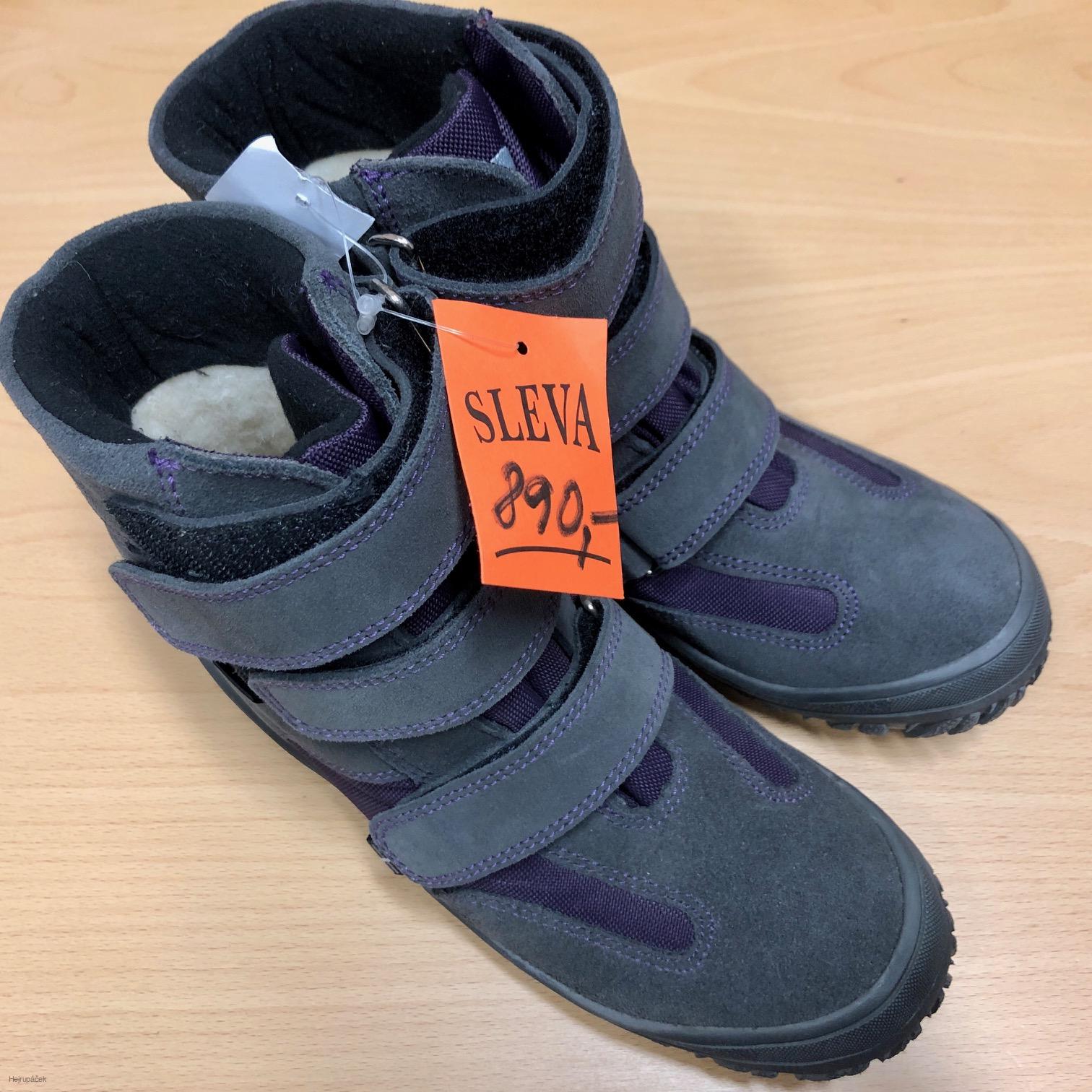 JASTEX zimní obuv T1013P šedá-fialová vel.35